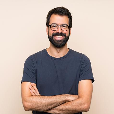 Smiling man with straight teeth