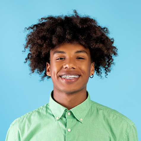 Smiling teenager with braces
